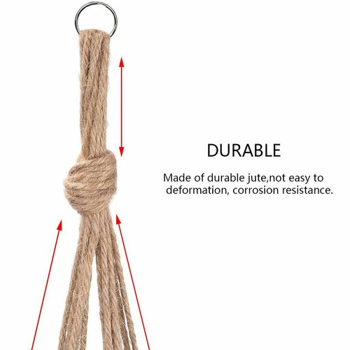 2 Pack Garden Plant Hanger Macrame Hanging Planter Basket Rope Pot Holder Decor - Picture 7 of 10