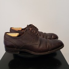 Authentic Tom Ford Men Leather Oxford Shoes Brown Size 10.5T