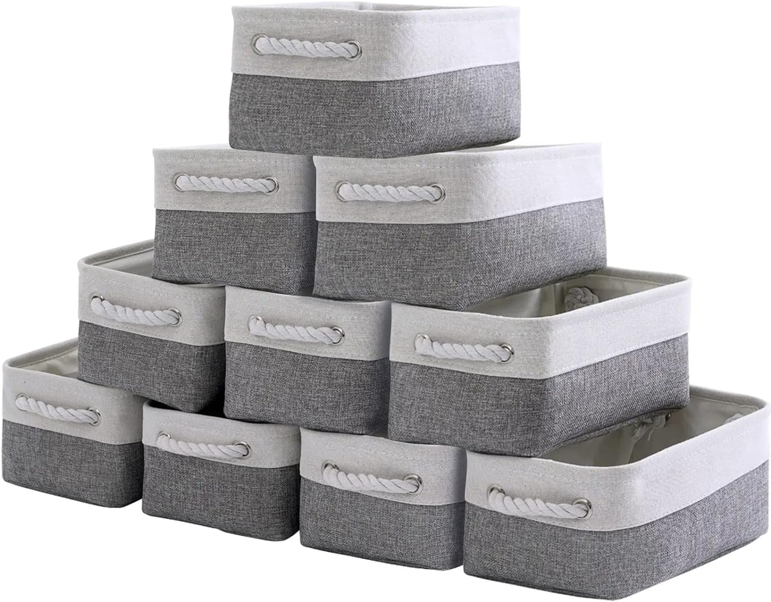 Storage Baskets 12X8X5 Inch 10 Pack Fabric Baskets Foldable Storage Bins Decorat