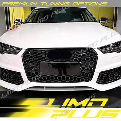  Fits for 2016-2018 Audi A7 S7 Front Mesh Hex Honeycomb Grill Grille RS7 Style