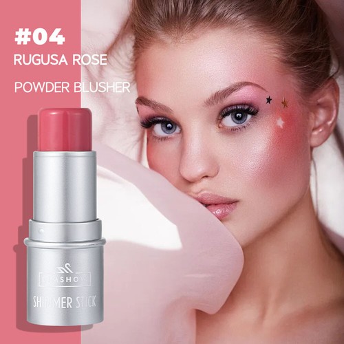 6 Colors Cheek Lip Tinted Moistured Blush Stick Eyes Cheek Lip Brighten Cream - Picture 16 of 26