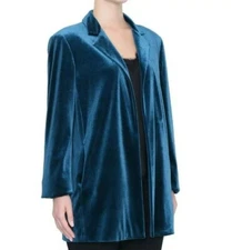 Persona by Marina Rinaldi Blazer Jacket S Oslo Blue Velvet Gift Idea