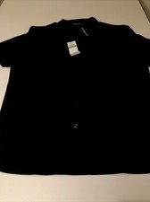 Perry Ellis Men's Ultra Soft Touch Slub Short Sleeve Polo Shirt Black Size L