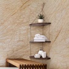 Wandregal Eckregal Holz Wandablage Badregal Küchenregal 3 Ebenen Freischwebend 