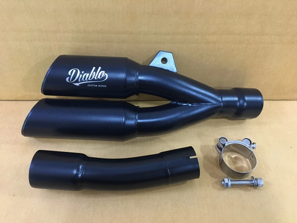 Honda CMX rebel 500 Black exhaust systems pipe double dual steel 2017-2022 Foto 2 de 4