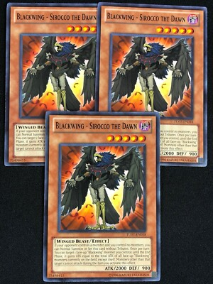 #ad YUGIOH BLACK WING SIROCCO THE DAWN TU07 EN018 COMMON X3 NM $4.99