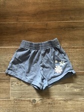Girls Shorts Size M 7-8 Wonder Nation Blue Daisy Flower Pull On Stretch Cotton