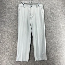 Izod Dress Pants Men 34*29 Gray Mid Rise Pleated Slim Fit Straight Pockets