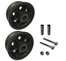 2 Caster Wheels Set 4" 5" 6" 8" V-Groove Wheel Set with Bearing & Kit