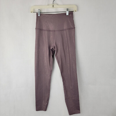 BEYOND YOGA Womens Leggings SMALL Twinkle High Rise Midi Wild Orchid Rose Gold