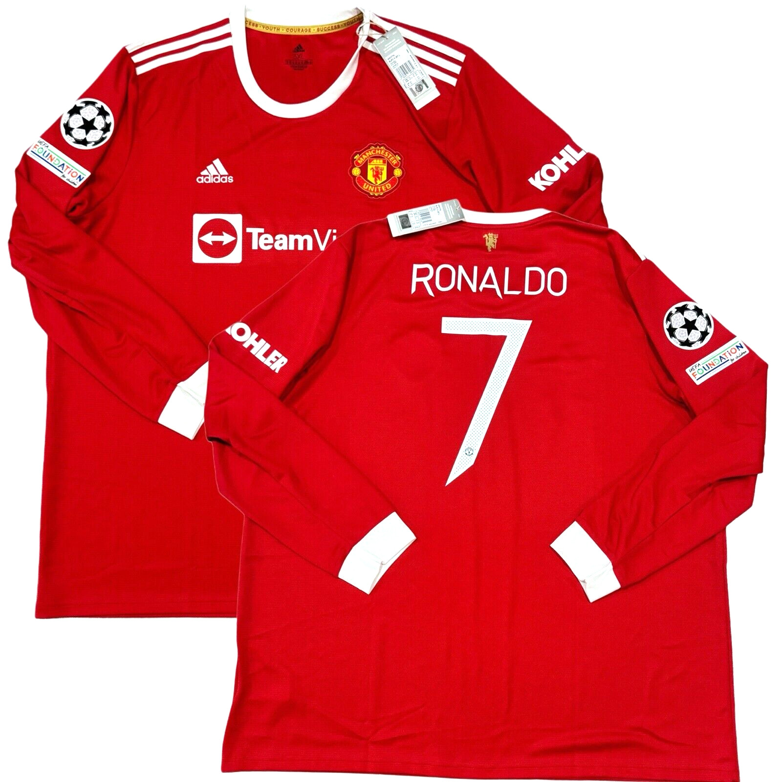 2021/22 Manchester United Home UCL Jersey #7 Ronaldo 3XL Long Sleeve NEW