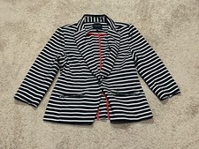 Christian Siriano Womens Jacket Size Medium Multicolor Stripes Zippered Pockets