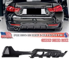 Rear Bumper Lip Twin Pipes Diffuser For 2014-20 Bmw 4-ser F32 F33 F36 428i 430i Rear Bumper Lip Twin Pipes Diffuser For 2014-20 Bmw 4-ser F32 F33 F36 428i 430i