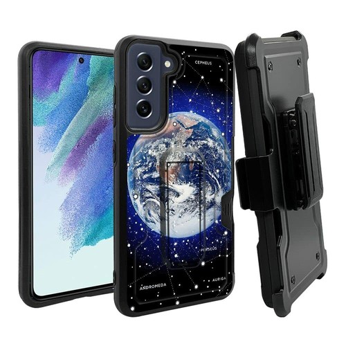 Per Samsung S21 FE 5G custodia robusta fondina antiurto + cover vetro temperato p1 - Foto 20 di 25