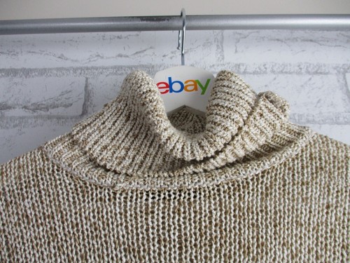 Sheike women's turtleneck pullover sweater beige XS chunky knit long sleeve - Picture 2 of 9