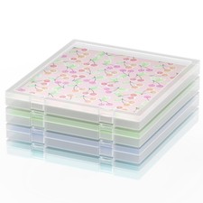 12x12 Scrapbook Paper Storage Containers 4 Pack - 13.58 X 12.4 X 1.1 In, Clear