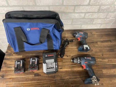 Bosch 18V Tools Drill (DDS181), Impact Driver (25618), Bag, Charger, 2 Batteries