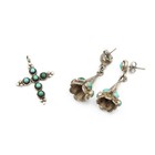 Southwest Signed Sterling Turquoise Snake Eye Cuff Ring Earring Lot of 5 S5419-4 — photo 4