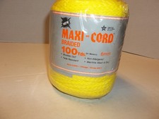 New Maxi-Cord Braided Yellow 100 Yds 6mm Brushes Out