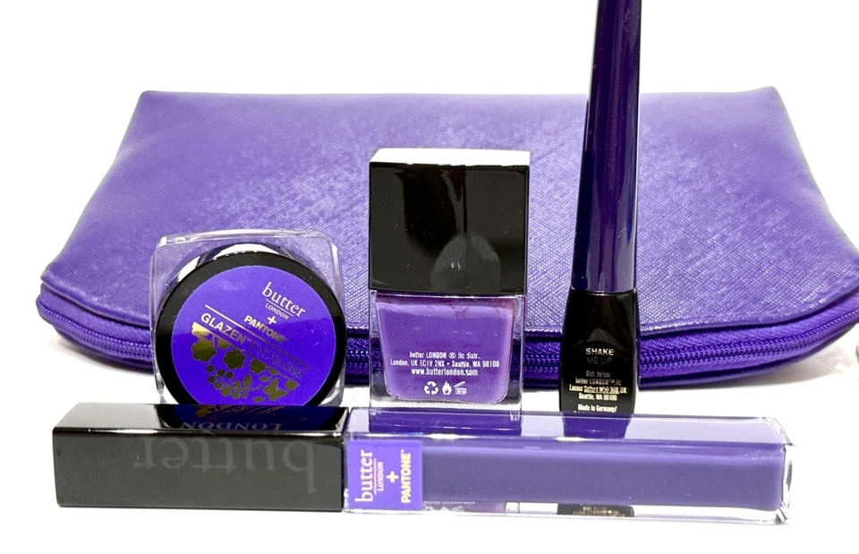 BUTTER LONDON x PANTONE Color del Año ULTRAVIOLETA Juego de 4 + Bolsa NUEVO Foto 3 de 4