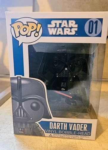 RARE Funko Pop! Star Wars Darth Vader #01 BLUE BOX, BIG LETTERS