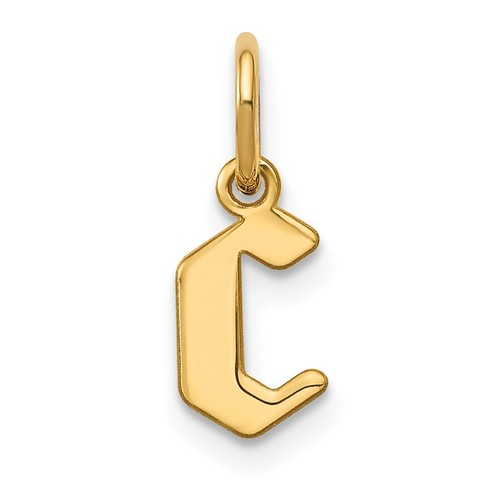 14k Yellow Gold 14Ky Lower Case Letter C Initial Pendant - Picture 1 of 2