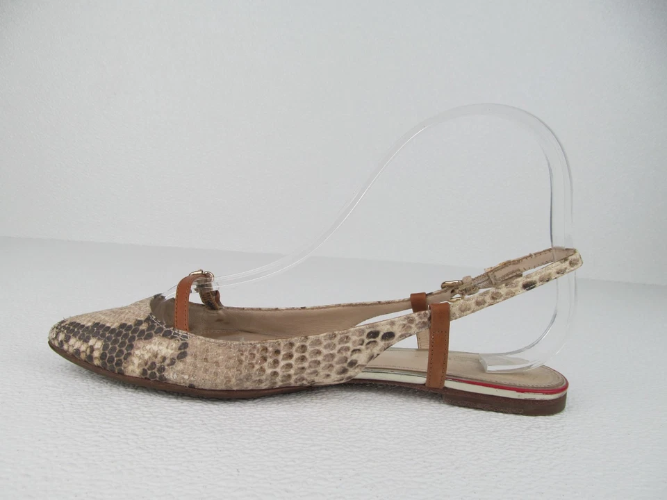 Sandalias planas Coach Woodster para mujer con estampado de serpiente punta talla 7 B Foto 4 de 4