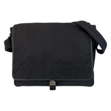Prada Nylon Tessuto Triangle Logo Messenger Bag Men Black One Size