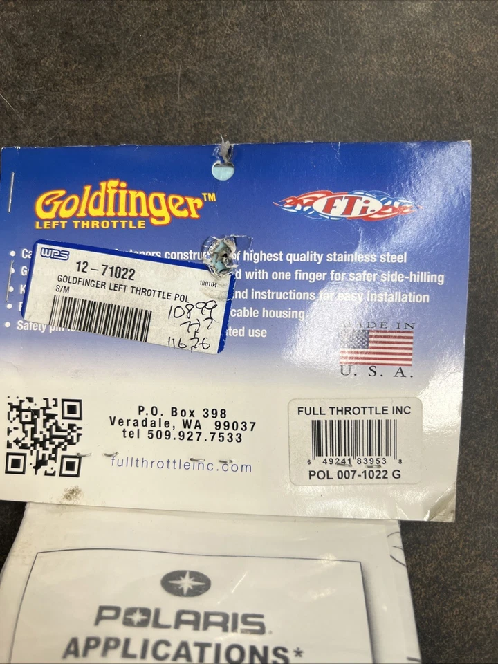 NEW Goldfinger Left Hand Throttle POL S/M Kit for Polaris 12-71022 Full Throttle - Image 3 of 4