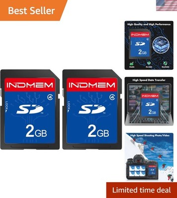 INDMEM 2 Pack 2GB Class 4 SD Cards for Cameras & 3D Printers - Lightweight
