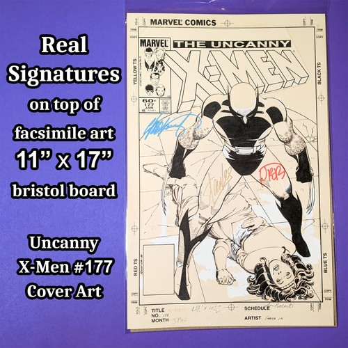 SIGNIERT von STAN LEE, JOHN ROMITA JR. & CLAREMONT auf X-Men 11"x17" Kunstdruck