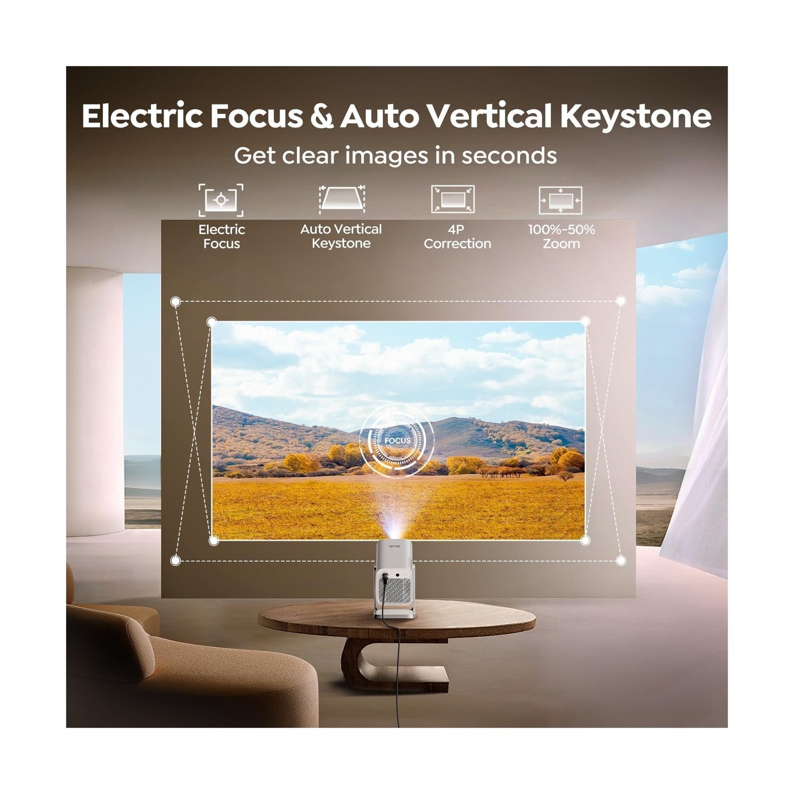 [Netflix-Licensed/Auto Focus/360°Adjustable Stand]Smart-Projector-4K with W