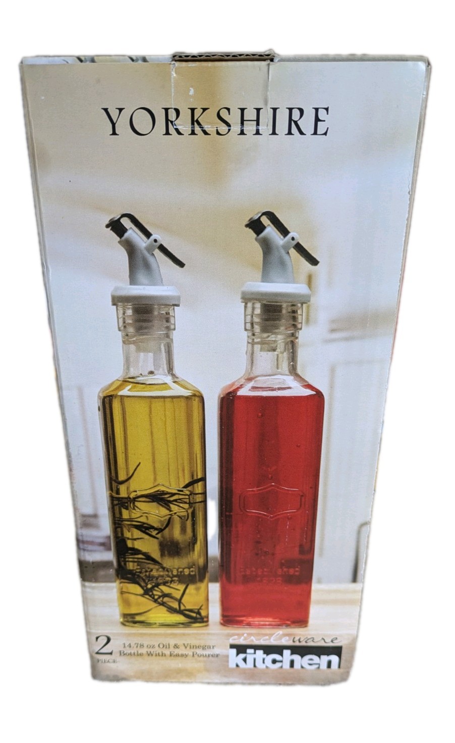 & Vinegar Glass  Bottle With Easy Pourer New