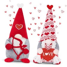 Valentine Day Decorations, 2 Pack Handmade Scandinavian Tomte Gnomes,