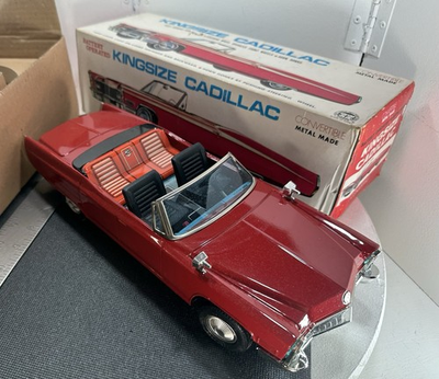 #ad Vintage Kingsize Cadillac Convertible Battery Operated Tin Toy Korea w Box $499.00