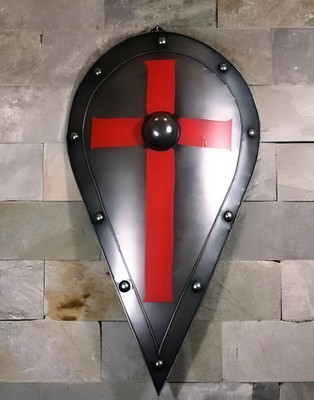 18'' Medieval Templar Red Cross Armor Steel Aluminum Wearable Halloween Gift