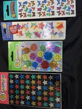 Vintage Set Of SandyLion and Hallmark Stickers New In Packs  2 Prismatic Sets