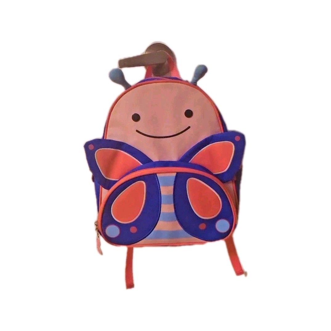 Skip Hop Butterfly Kids Backpack Pink Blue Red Animal Print 