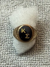 Vintage Kappa Sigma 10K Gold Onyx Bruderschaftsring ~10g Größe 10-11 selten
