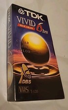 TDK Vivid High Grade T-120 6 Hour Blank Video Cassette VHS Tape New DBS