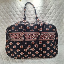 Vera Bradley Tote Bag Carry On Diaper Bag Retired Pirouette Black Floral Pockets
