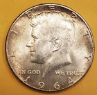 1964 50C Kennedy Half Dollar accented hair toning