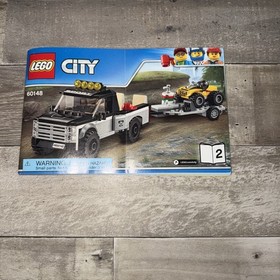 Lego City 60148 Book 1 &2 ATV Race Team Building Manual & 2 Partial Cars/ Hitch