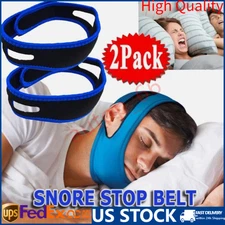 2 PCS  Anti Snore Chin Strap Stop Snoring Belt Sleep Apnea Support Solution