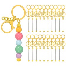 20Pcs Beadable Keychains, DIY Beaded Keychain Making Kit, Yellow