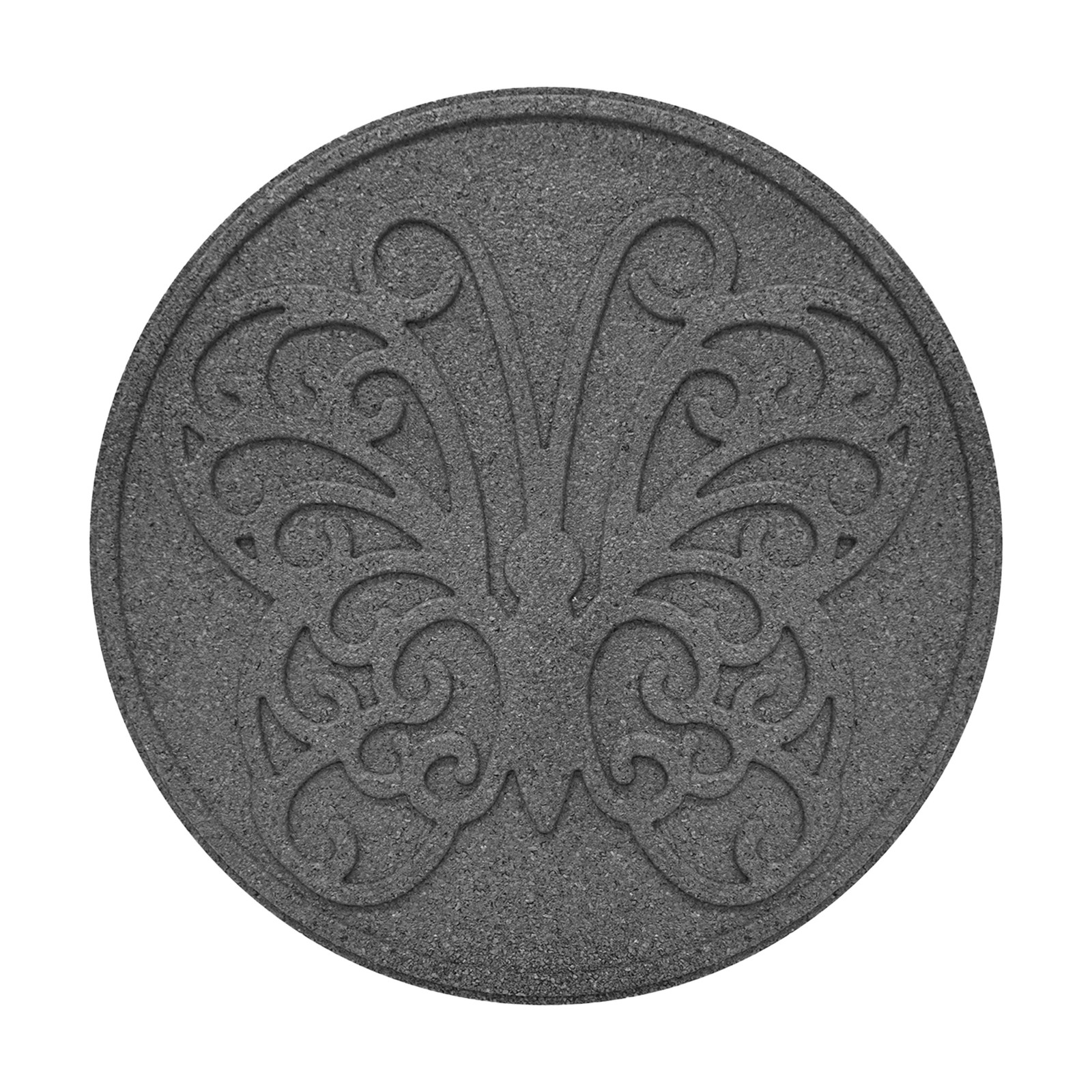 Garden Central 4 Pack 18" x 18" Butterfly Round Decorative Stepping Stones, Grey