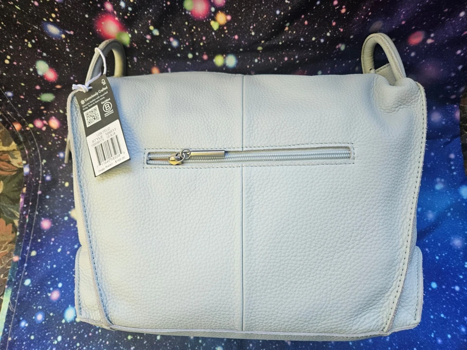 SAK LOS FELIZ 软质补充泡泡皮革 HOBO 托特包 中号 冰蓝色 * * 全新带标签 * — 第 2/4 张图片