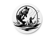 Man Fish Funny sign For Home or Office