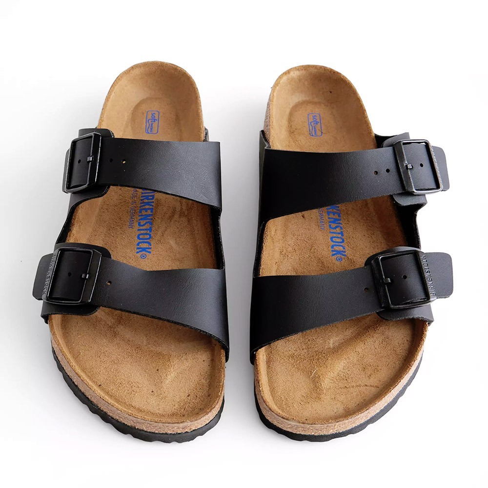 Birkenstock Arizona Sandals Black Birko Flor Men's Shoes Wide EU 42-45
