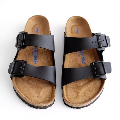 Birkenstock Arizona Sandals Black Birko Flor Men's Shoes Wide EU 42-45